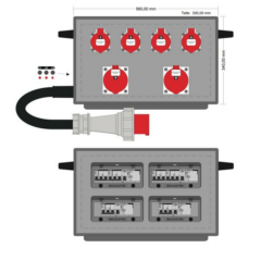 125A CEE UV - 2x 63A CEE, 4x 32A CEE, 4x RCD