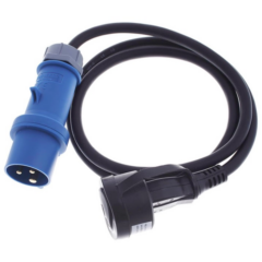 16A CEE Blau Stecker auf Schuko Kupplung