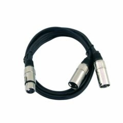 Adapter 1x XLR 3pol female / 2x XLR 3pol male 1m