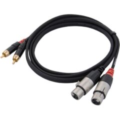 Adapter 2x XLR female / 2x Cinch male 1m