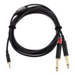 Adapter Klinke 3,5 sym. male / 2x Klinke unsym. 6,3 male