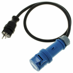 Schuko Stecker auf 16A CEE Blau Kupplung