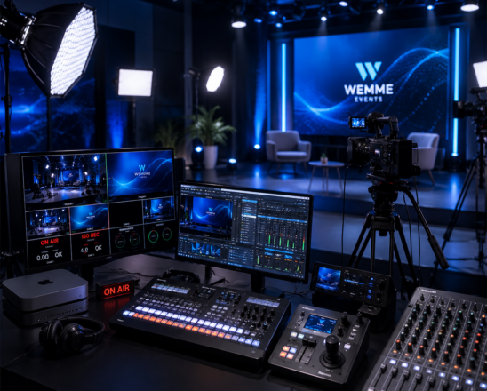 Studio-Setup mieten für Aufzeichnungen und Live-Streaming von WEMME Events
